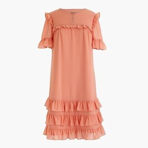 Jcrew Point Sur peach ruffle swing dress NWOT